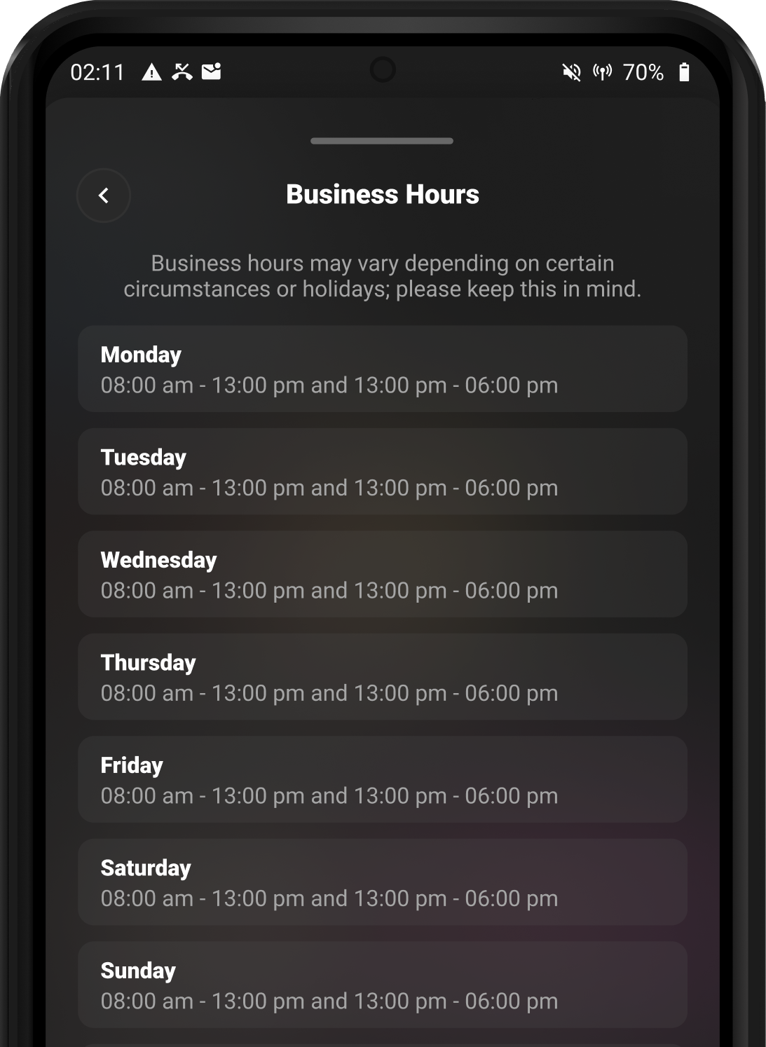Schedules